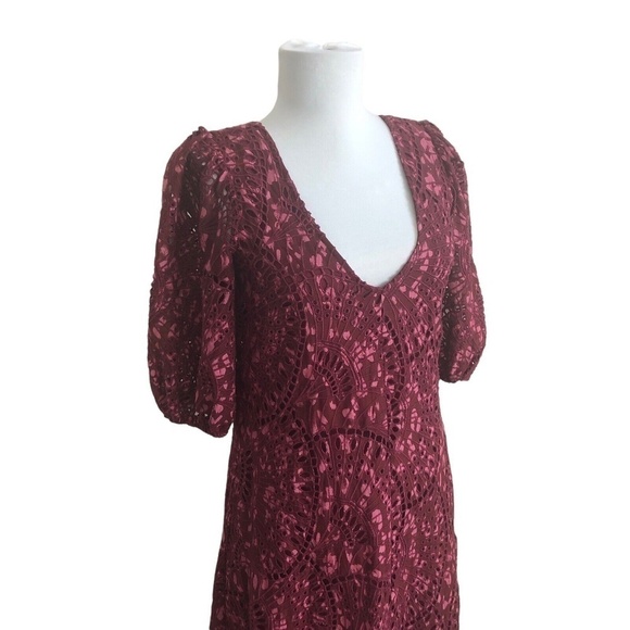 Johnny Was Malaga Midi Lace Dress xs Embroidered Cotton Silk Cottagecore NEW - Picture 5 of 12